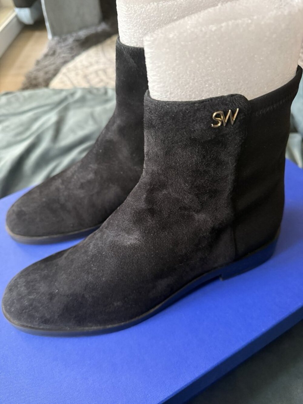 Stuart Weitzman Suede Ankle Boot Bootie Womens Size 9.5 New In Box